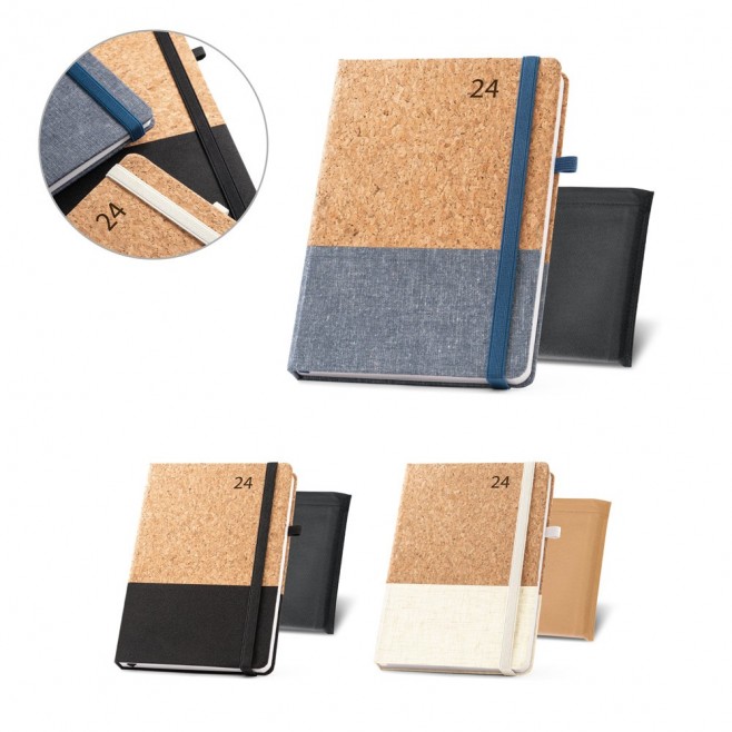 Agenda em cortiça e linho Personalizada Agenda em cortiça e linho Personalizada