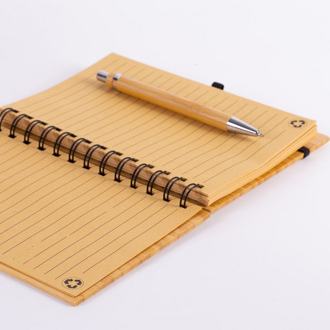 Caderno Com Caneta Em Bambu Personalizado Caderno Com Caneta Em Bambu Personalizado