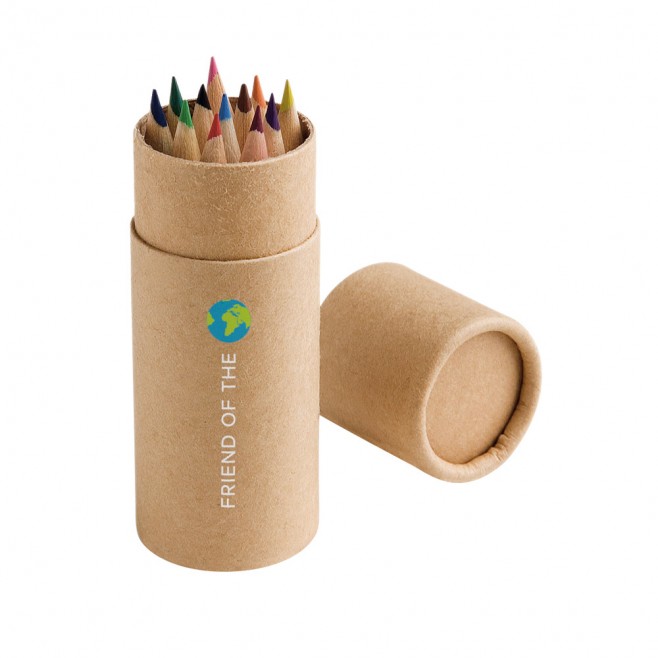 Caixa de Cartão com 12 Lápis de Cor Promocional Caixa de Cartão com 12 Lápis de Cor Promocional