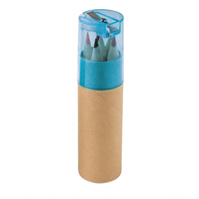 Caixa de Cartão com 6 mini Lápis de Cor Promocional Caixa de Cartão com 6 mini Lápis de Cor Promocional