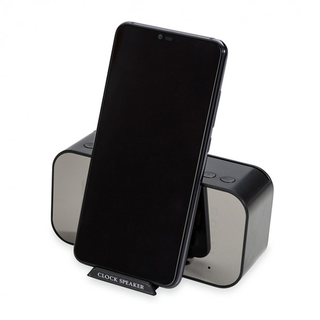 Caixa de Som Com Relógio e Suporte Para Celular Personalizada Caixa de Som Com Relógio e Suporte Para Celular Personalizada