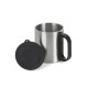Caneca de Aço Inox 180 ml Com Tampa e Cabo Plástico Caneca de Aço Inox 180 ml Com Tampa e Cabo Plástico