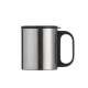 Caneca de Aço Inox 180 ml Com Tampa e Cabo Plástico Caneca de Aço Inox 180 ml Com Tampa e Cabo Plástico