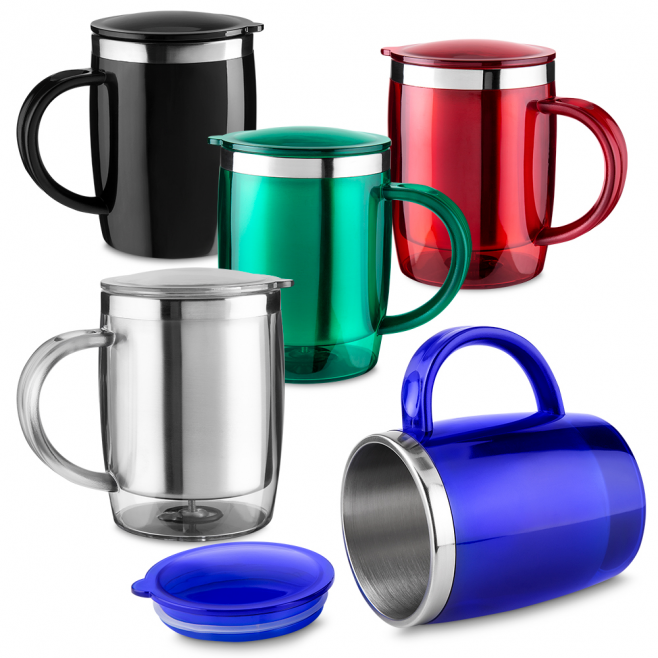 Caneca em Plástico e Inox 400ml Promocional Caneca em Plástico e Inox 400ml Promocional