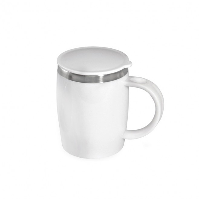 Caneca Plástica Com Aço Inox 400ml Personalizada com Logo Caneca Plástica Com Aço Inox 400ml Personalizada com Logo