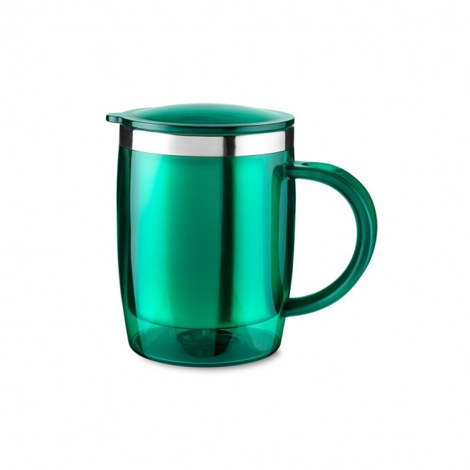 Caneca Plástica Com Aço Inox 400ml Personalizada com Logo Caneca Plástica Com Aço Inox 400ml Personalizada com Logo
