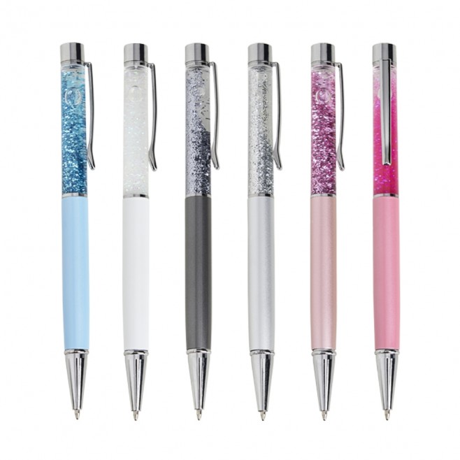 Caneta Metal com Glitter Personalizada Caneta Metal com Glitter Personalizada
