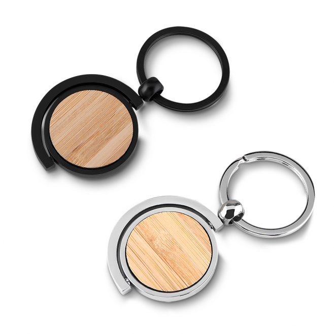Chaveiro em Metal e Bambu Personalizado Chaveiro em Metal e Bambu Personalizado