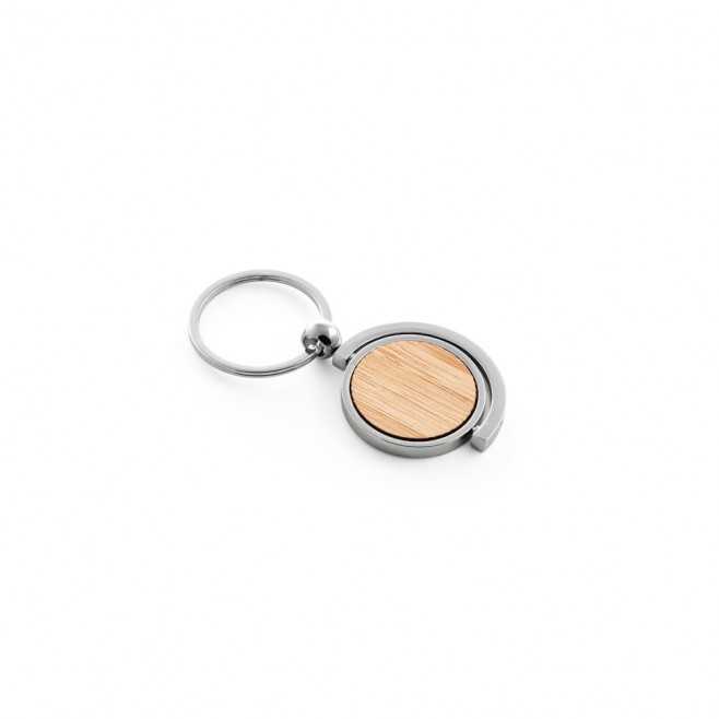 Chaveiro Redondo em Metal e Bambu Personalizado Chaveiro Redondo em Metal e Bambu Personalizado