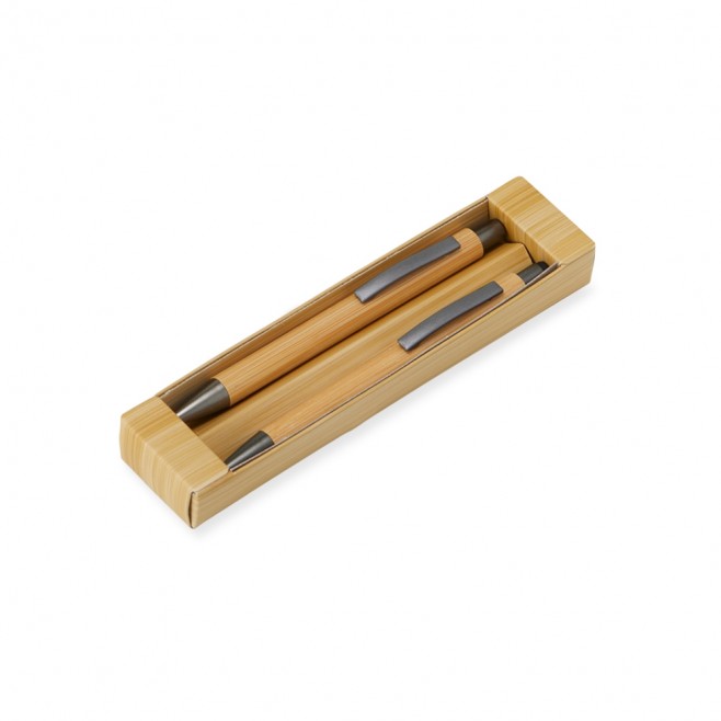 Conjunto Caneta e Lapiseira Bambu Personalizado com Logo Conjunto Caneta e Lapiseira Bambu Personalizado com Logo