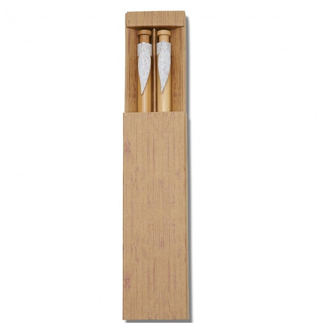 Conjunto Caneta e Lapiseira Bambu Personalizado Conjunto Caneta e Lapiseira Bambu Personalizado
