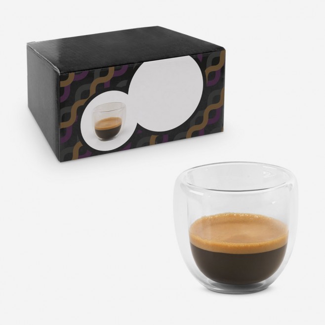 Conjunto Para Café Expresso Em Vidro Isotérmico Personalizado Conjunto Para Café Expresso Em Vidro Isotérmico Personalizado