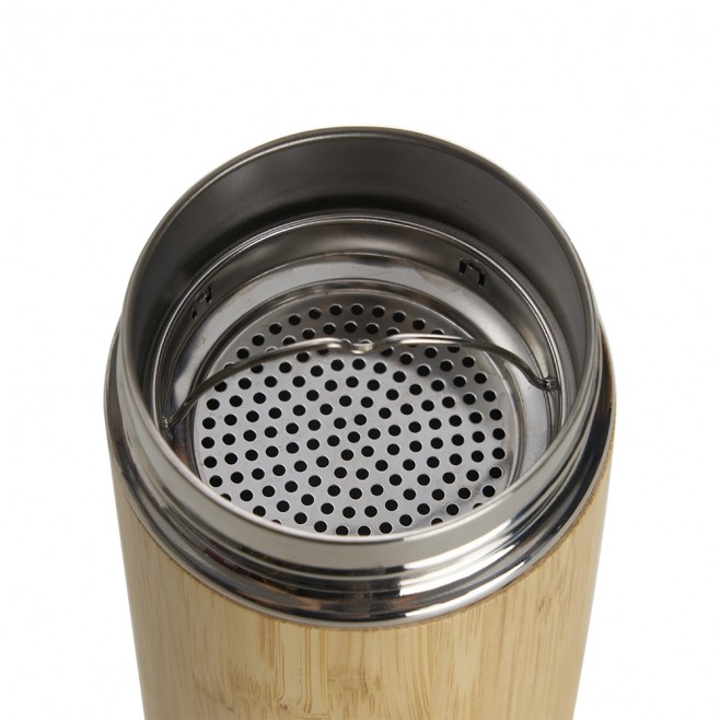 Garrafa Bambu Térmica 500ml com Infusor Promocional Garrafa Bambu Térmica 500ml com Infusor Promocional
