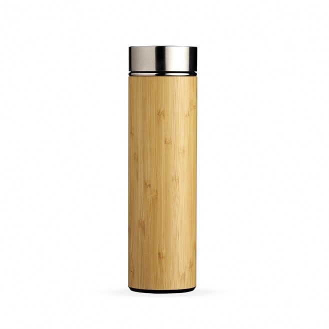 Garrafa Bambu Térmica 500ml com Infusor Promocional Garrafa Bambu Térmica 500ml com Infusor Promocional