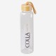 Garrafa de Vidro Com Tampa de Bambu Personalizada Garrafa de Vidro Com Tampa de Bambu Personalizada