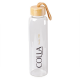 Garrafa de Vidro Com Tampa de Bambu Personalizada com Logo Garrafa de Vidro Com Tampa de Bambu Personalizada com Logo