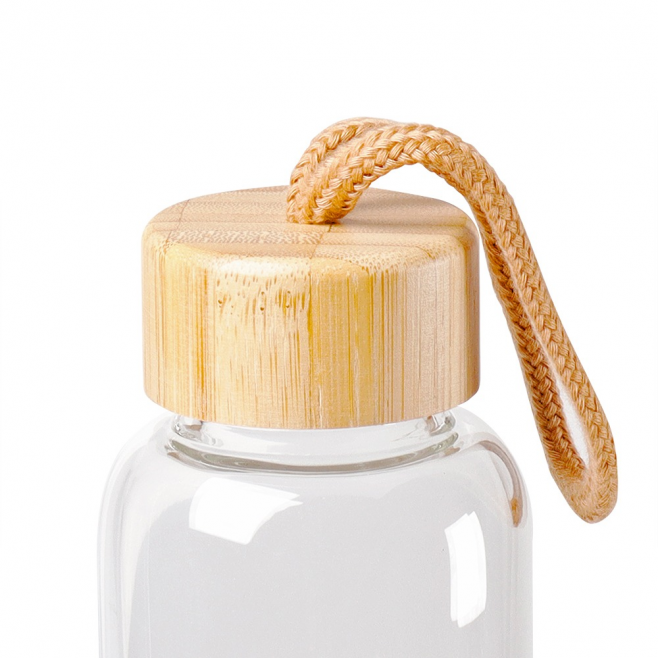 Garrafa de Vidro Com Tampa de Bambu Personalizada com Logo Garrafa de Vidro Com Tampa de Bambu Personalizada com Logo
