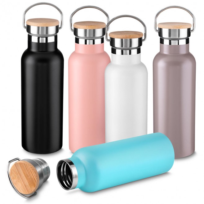 Garrafa Em Aço Inox Parede Dupla 500ml Personalizada Com Alça Garrafa Em Aço Inox Parede Dupla 500ml Personalizada Com Alça
