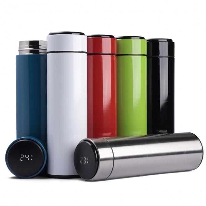 Garrafa Inox 500 ml com Display LED Personalizada Garrafa Inox 500 ml com Display LED Personalizada