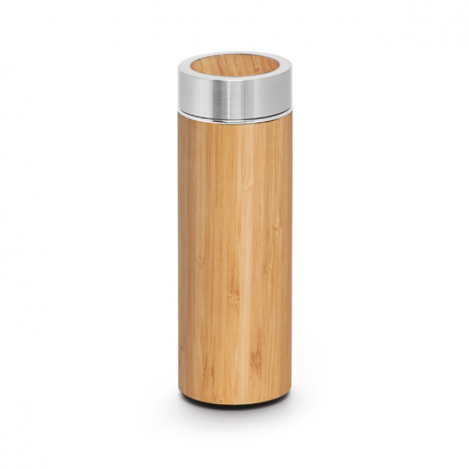 Garrafa Térmica Bambu e Aço Inox Personalizada Garrafa Térmica Bambu e Aço Inox Personalizada