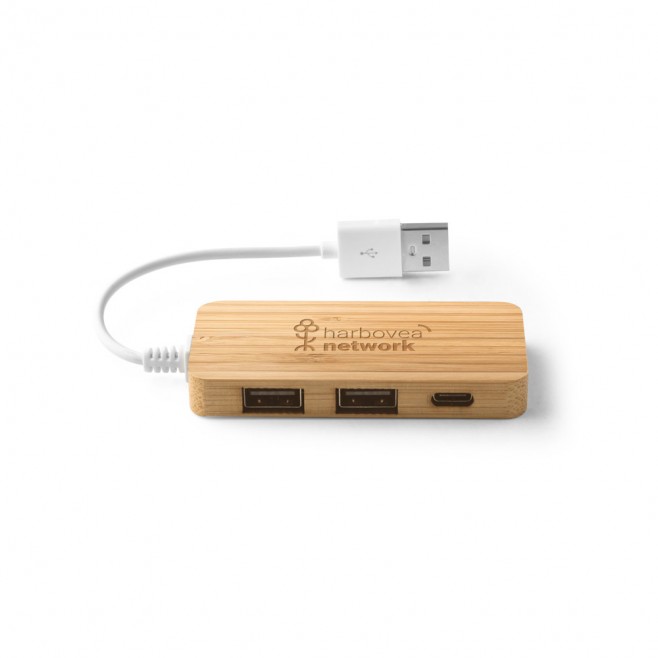 Hub em Bambu Personalizado Hub em Bambu Personalizado