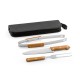 Kit Churrasco Aço Inox e Madeira 3 Pecas com Logotipo Personalizado Kit Churrasco Aço Inox e Madeira 3 Pecas com Logotipo Personalizado