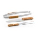 Kit Churrasco Aço Inox e Madeira 3 Pecas com Logotipo Personalizado Kit Churrasco Aço Inox e Madeira 3 Pecas com Logotipo Personalizado