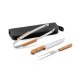 Kit Churrasco Aço Inox e Madeira 3 Pecas com Logotipo Personalizado Kit Churrasco Aço Inox e Madeira 3 Pecas com Logotipo Personalizado