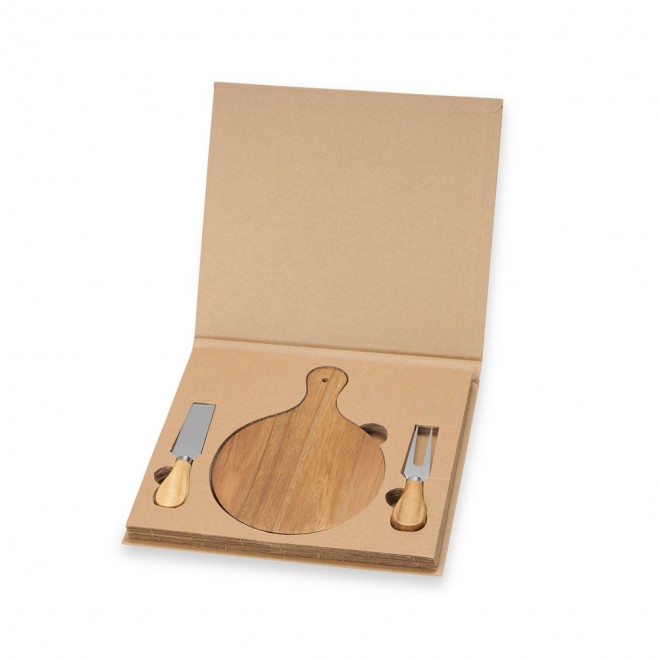 Kit Queijo 3 Peças com Logo Personalizado Kit Queijo 3 Peças com Logo Personalizado