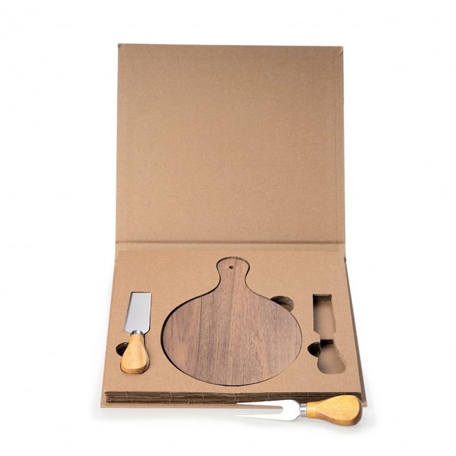 Kit Queijo 3 Peças com Logo Personalizado Kit Queijo 3 Peças com Logo Personalizado