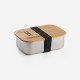 Marmita de Aço Inox Com Tampa de Bambu Personalizada Marmita de Aço Inox Com Tampa de Bambu Personalizada