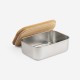 Marmita de Aço Inox Com Tampa de Bambu Personalizada Marmita de Aço Inox Com Tampa de Bambu Personalizada