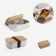 Marmita de Aço Inox Com Tampa de Bambu Personalizada Marmita de Aço Inox Com Tampa de Bambu Personalizada