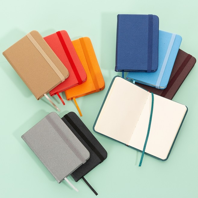 Mini Caderneta Sintética Com Elástico Personalizada Mini Caderneta Sintética Com Elástico Personalizada