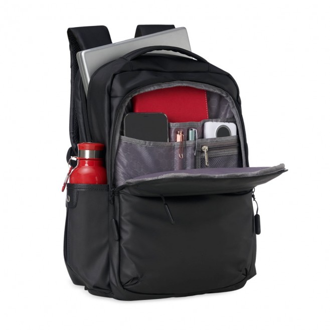 Mochila Couro Sintético USB 20 Litros Personalizada Mochila Couro Sintético USB 20 Litros Personalizada
