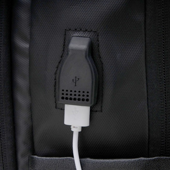 Mochila Couro Sintético USB 20 Litros Personalizada Mochila Couro Sintético USB 20 Litros Personalizada