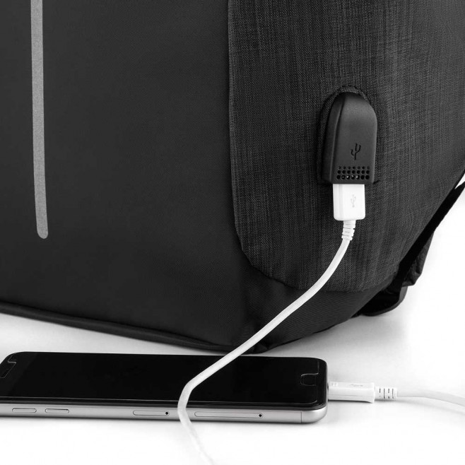 Mochila Poliéster Anti-Furto USB Personalizada Mochila Poliéster Anti-Furto USB Personalizada