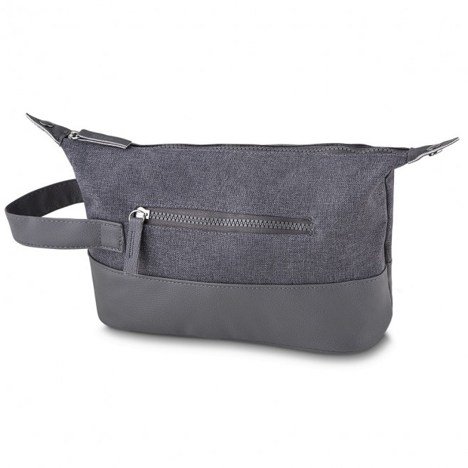 Necessaire Nylon com detalhes em Couro Sintético Promocional Necessaire Nylon com detalhes em Couro Sintético Promocional