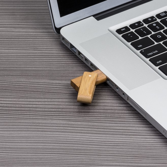Pen Drive Giratório Eco em Bambu Personalizado Pen Drive Giratório Eco em Bambu Personalizado