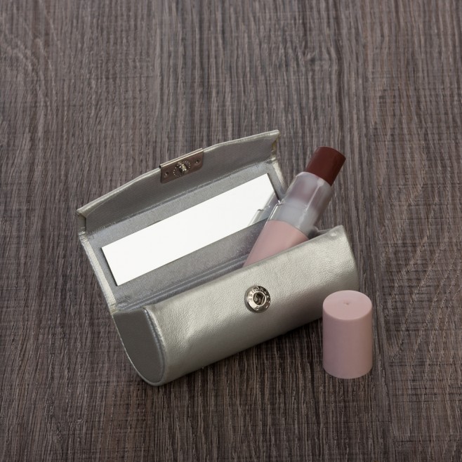 Porta Batom em Couro Sintético Personalizado Porta Batom em Couro Sintético Personalizado