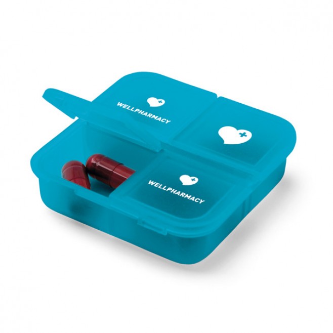 Porta Comprimidos de Plástico Com 4 Divisórias Personalizado Com Logo Porta Comprimidos de Plástico Com 4 Divisórias Personalizado Com Logo