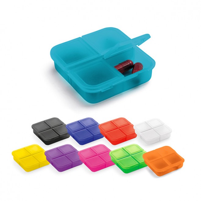 Porta Comprimidos de Plástico Com 4 Divisórias Personalizado Com Logo Porta Comprimidos de Plástico Com 4 Divisórias Personalizado Com Logo