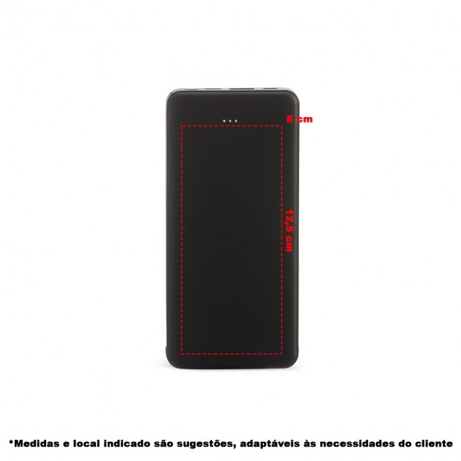Power Bank 10.000mAh com Carregamento via Indução ou via Cabo Personalizado Power Bank 10.000mAh com Carregamento via Indução ou via Cabo Personalizado