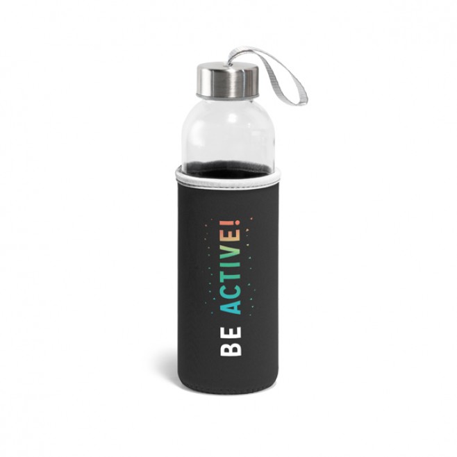 Squeeze de Vidro com tampa de Aço Inox Personalizado Squeeze de Vidro com tampa de Aço Inox Personalizado