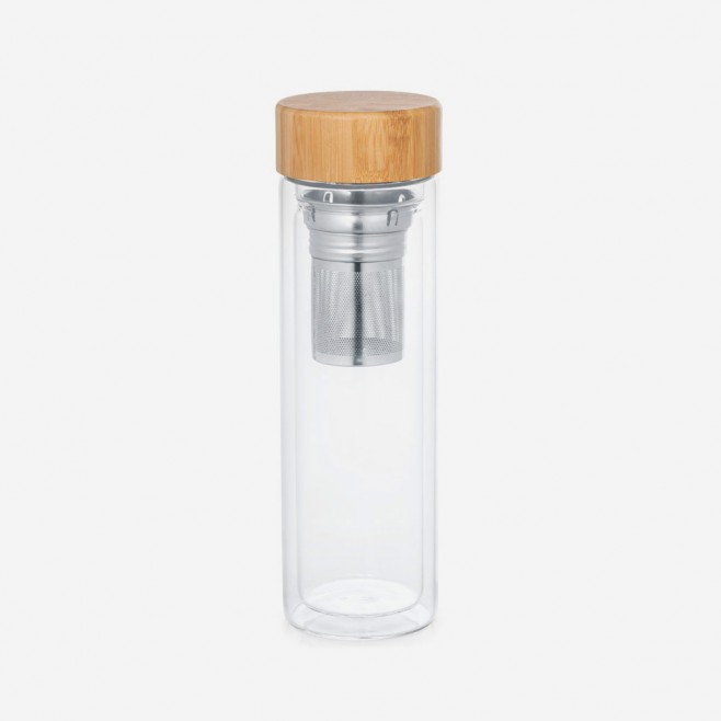 Squeeze de Vidro Com Tampa de Bambu e Infusor Personalizado Squeeze de Vidro Com Tampa de Bambu e Infusor Personalizado