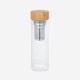 Squeeze de Vidro Com Tampa de Bambu e Infusor Personalizado Squeeze de Vidro Com Tampa de Bambu e Infusor Personalizado