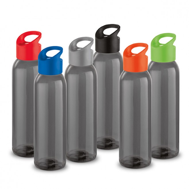 Squeeze Plástico Fumê Com Tampa Colorida Squeeze Plástico Fumê Com Tampa Colorida